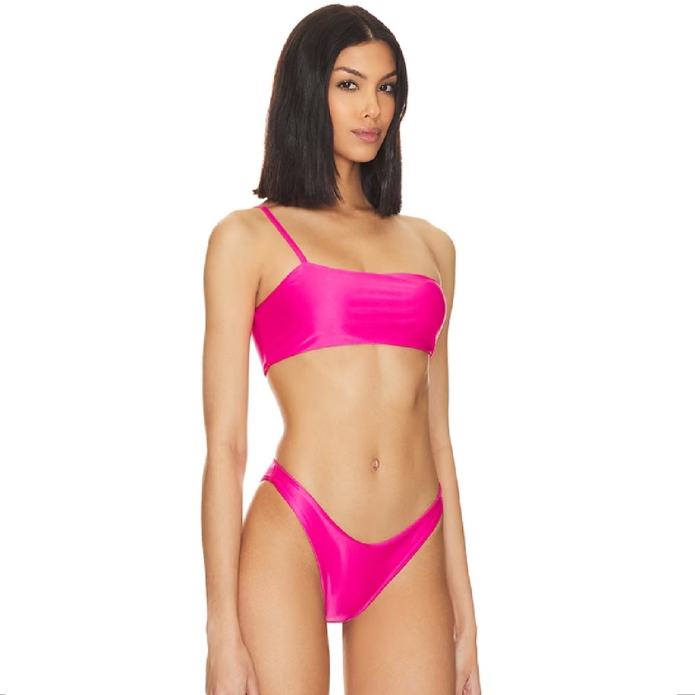 Superdown Annette Bikini Top in Pink, Size: L